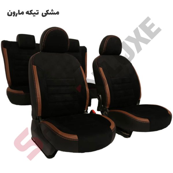 روکش صندلی شاهین برند جلوه طرح مخمل و چرم فراری - تصویر 3